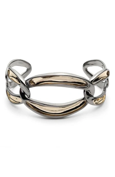 Shop Alexis Bittar Two-tone Link Cuff In Silver