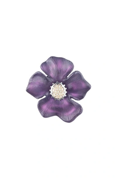 Shop Alexis Bittar Georgian Lucite Flower Pin In Iris