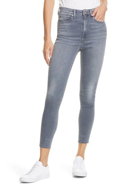 Shop Rag & Bone Jane Super High Waist Raw Hem Ankle Skinny Jeans In Dexter