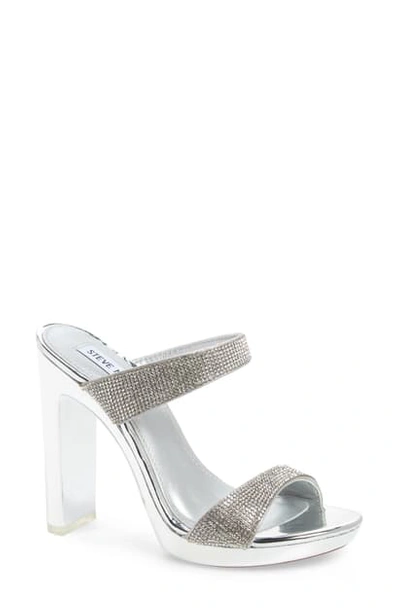 Shop Steve Madden Glassy Clear Platform Sandal In Rhinestone