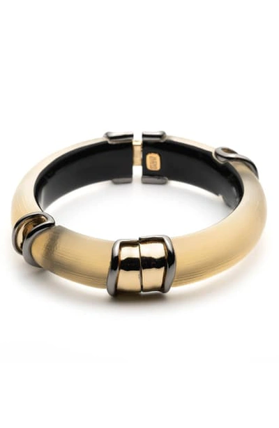 Shop Alexis Bittar Two-tone Sectioned Hinge Bracelet In Gold