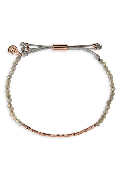 Shop Gorjana Power Gemstone Self-wisdom Bracelet In Balance/ Labradorite/ Rosegold