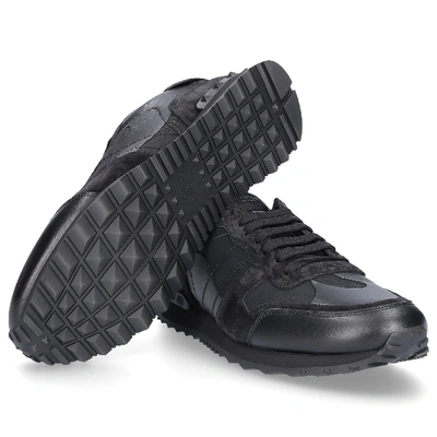 Shop Valentino Low-top Sneakers Rockruner Camouflage Calfskin Nylon Logo Black