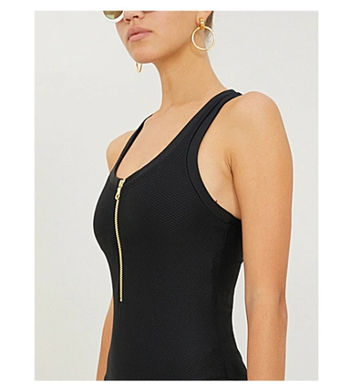 Shop Heidi Klein Women's Drk-blk Core Scoop-neck Swimsuit