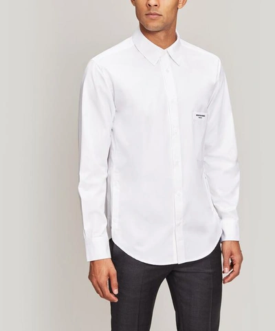 Shop Wooyoungmi Emrboidered Logo Pocket Cotton Shirt In White