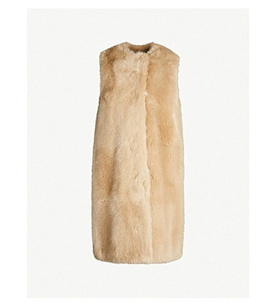 Shop Stella Mccartney Teddy Sleeveless Faux-fur Coat In Fawn