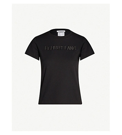 Shop Helmut Lang Baby Logo-embroidered Cotton-jersey T-shirt In Pale+pink
