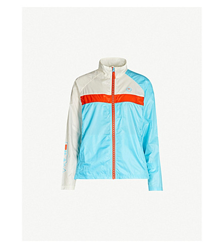 Fila Eclipse Panelled Logo-print Shell Jacket In Blue/grey/red | ModeSens