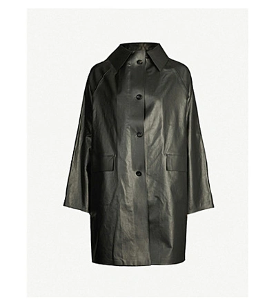 Shop Kassl Editions Coated Cotton-blend Coat In Black Oil