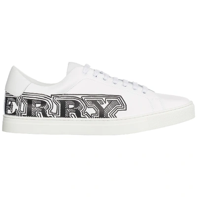 Shop Burberry Albert Sneakers In Bianco