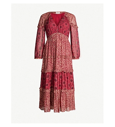 Shop Ba&sh Gypsie Chiffon Midi Dress In Rose