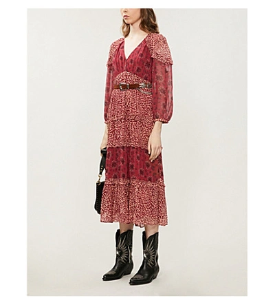 Shop Ba&sh Gypsie Chiffon Midi Dress In Rose