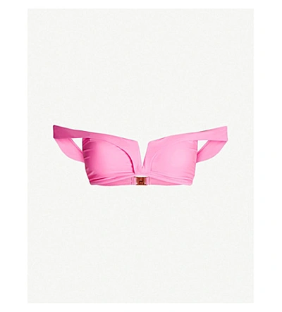 Shop Alexandra Miro Lola Off-the-shoulder Bikini Top In Pink