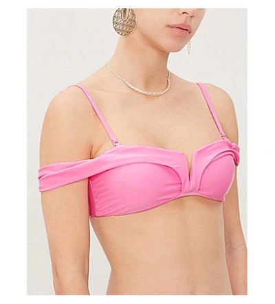 Shop Alexandra Miro Lola Off-the-shoulder Bikini Top In Pink