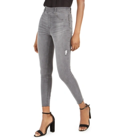 Shop Spanx Distressed Skinny Jeans In Vintage Grey