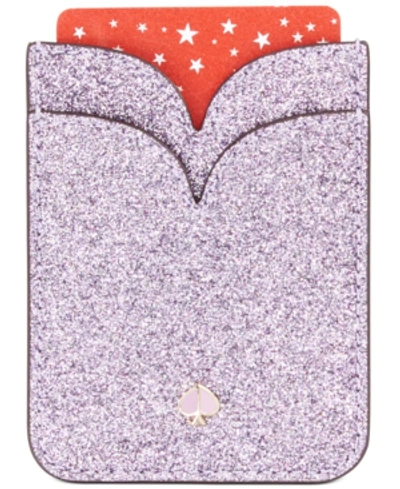 Shop Kate Spade Glitter Double Sticker Pocket In Lilac/gold