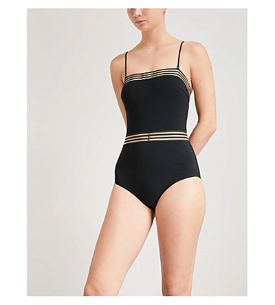 Shop Emma Pake Monica Bandeau Swimsuit In Black