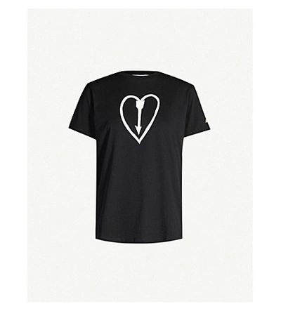 Shop Bella Freud Graphic-print Cotton T-shirt In Black