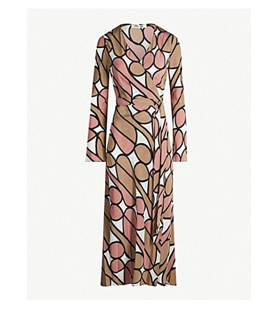 Shop Diane Von Furstenberg Tilly Graphic-print Silk Wrap Dress In Parang Burlwoord