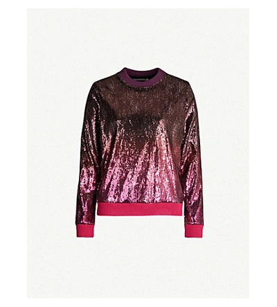 Shop Mary Katrantzou Ombré Sequinned Jumper In Ombre Pink