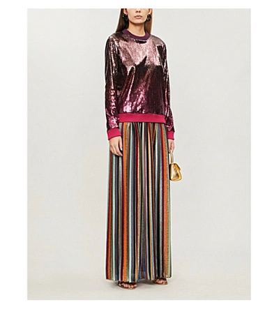 Shop Mary Katrantzou Ombré Sequinned Jumper In Ombre Pink
