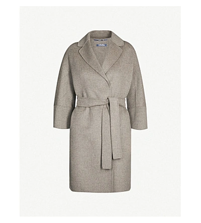 Shop Max Mara Arona Single-breasted Wool Coat In Grey