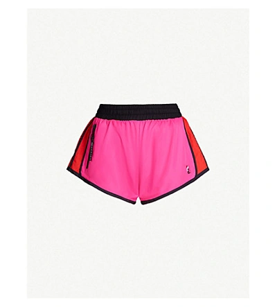 Shop P.e Nation Saber Contrast-panel Shell Shorts In Pinb