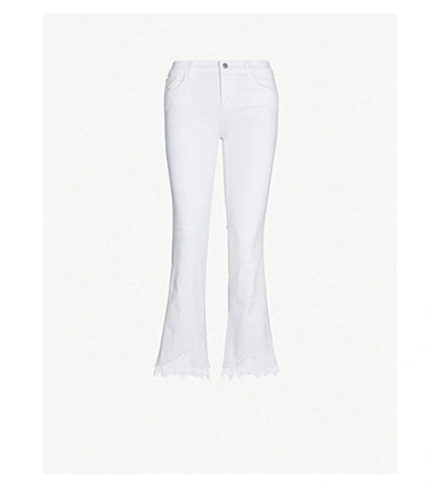 Shop J Brand Selena Mid-rise Cropped Faded Bootcut Jeans In Avalon