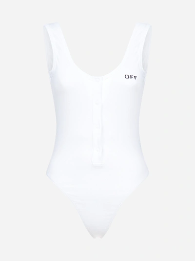 Shop Off-white Body In Cotone Stretch Con Logo