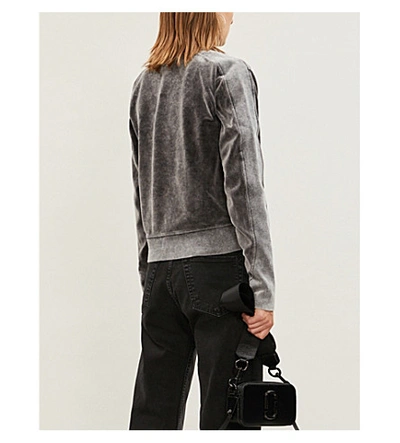 Shop Rag & Bone Relaxed-fit Velour Sweatshirt In Washed Black