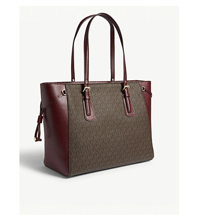 Michael Michael Kors Voyager Leather Tote In Oxblood | ModeSens
