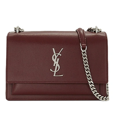 Shop Saint Laurent Monogram Sunset Medium Leather Cross-body Bag In Pallisandre