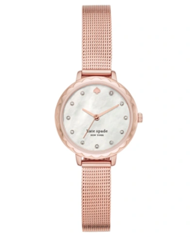 Shop Kate Spade Women's Morningside Midi Rose Gold-tone Stainless Steel Mesh Bracelet Watch 28mm