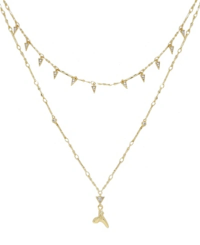 Shop Ettika Layered Shark Tooth Necklace In Gold