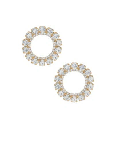 Shop Ettika Large Crystal And Gold Circle Stud Earrings