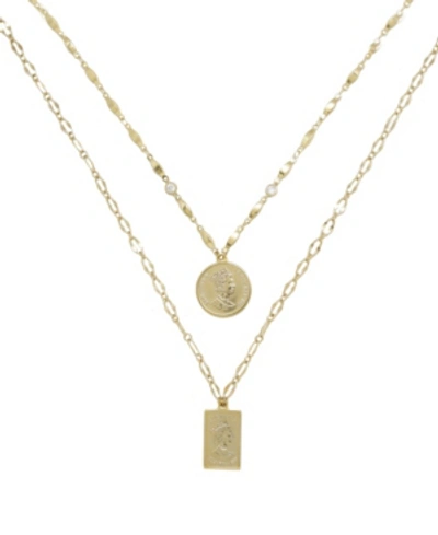 Ettika Medallions Of Mine Layered Gold Plated Coin Necklace Set In Gold