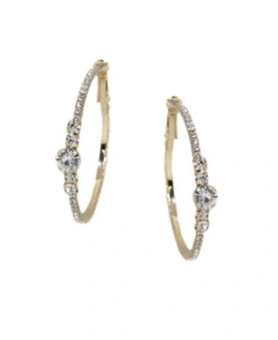 Ettika Crystal Embellished Hoop Earrings In Gold
