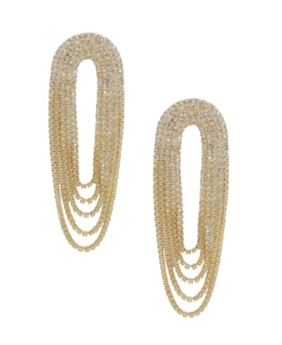 Shop Ettika Crystal Drape Fringe Earrings In Gold