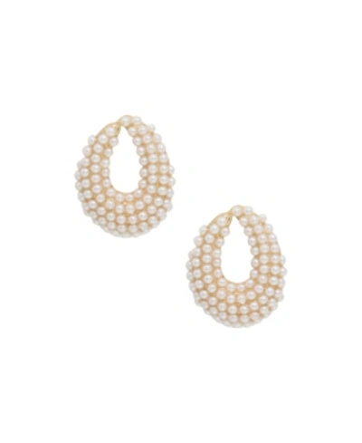 Shop Ettika Cluster Stud Imitation Pearl Earrings In Gold