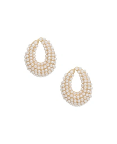 Ettika Cluster Stud Imitation Pearl Earrings In Gold