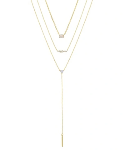 Ettika Layered Opal Lariat Necklace, Set Of 3 In Gold
