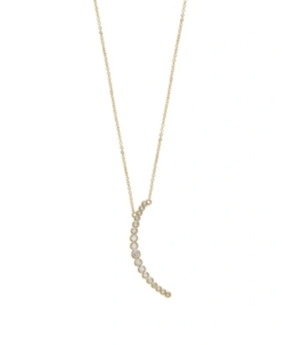 Shop Ettika Waning Crystal Crescent Moon Necklace In Gold