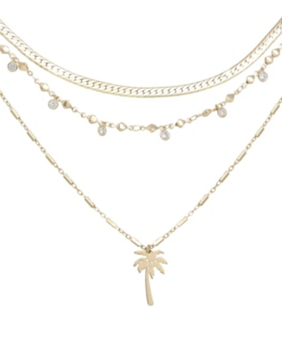 Ettika Palm Pendant Multistrand Necklace In Gold