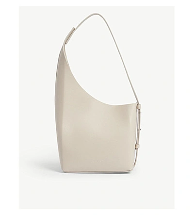 Shop Aesther Ekme Demi Lune Leather Bucket Bag In Lin