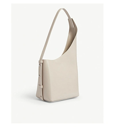 Shop Aesther Ekme Demi Lune Leather Bucket Bag In Lin