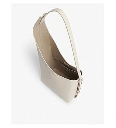 Shop Aesther Ekme Demi Lune Leather Bucket Bag In Lin