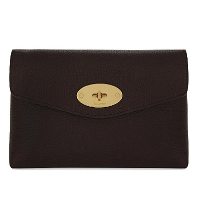 Shop Mulberry Darley Grained Leather Cosmetic Pouch In Oxblood