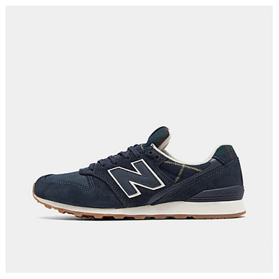 Shop New Balance Women's 996 Plaid Casual Shoes In Blue