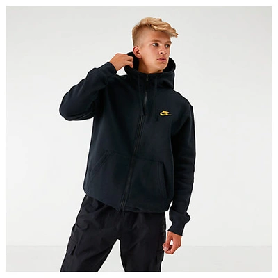 Shop Nike Men's Sportswear Club Fleece Full-zip Hoodie In Black