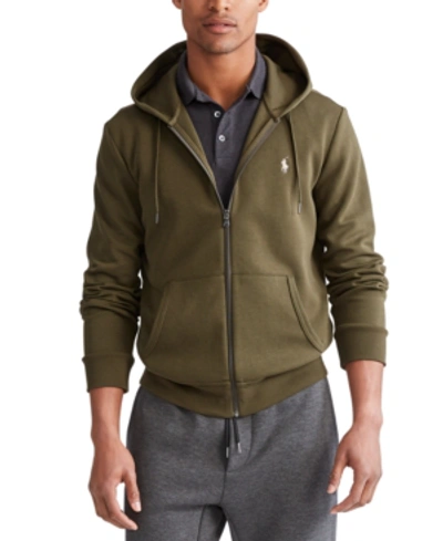 Shop Polo Ralph Lauren Men's Big & Tall Double-knit Full-zip Hoodie In Company Olive